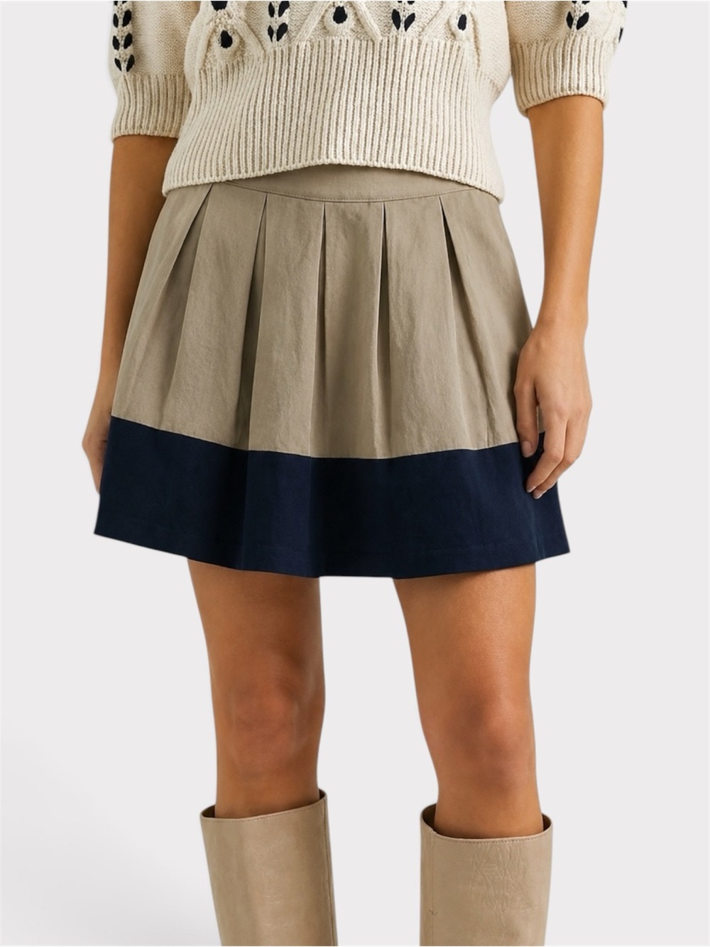 Pure Alfred Sung Colour Block Pleated Skirt Size 12